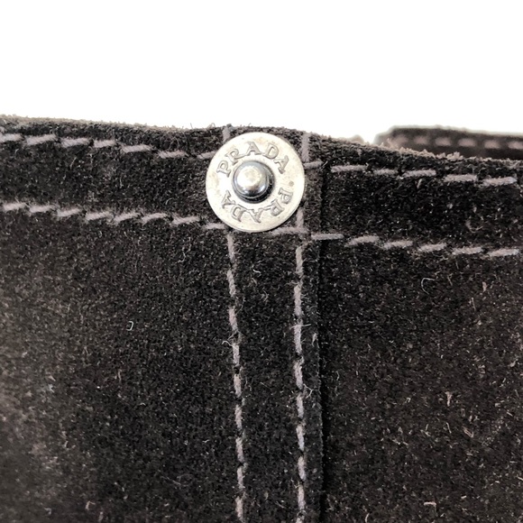 ♦️SOLD♦️PRADA Brown Suede Short Ankle Wedge Boots Sz 39 / 8.5 - Picture 12 of 16